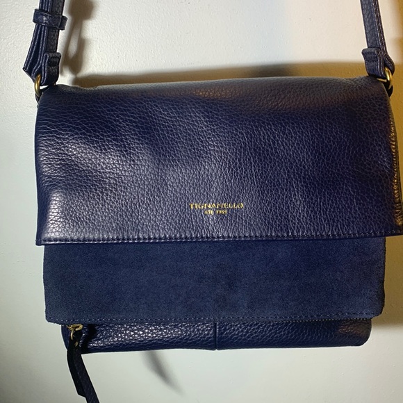 Tignanello Handbags - Tignanello navy genuine leather/suede crossbody